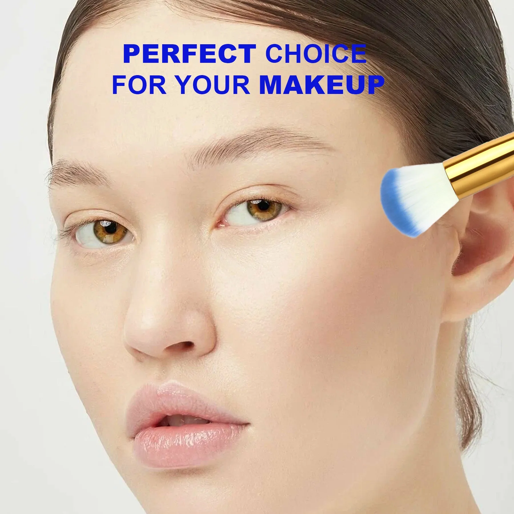 10 PCS Professional Makeup Brush Set (Blue)