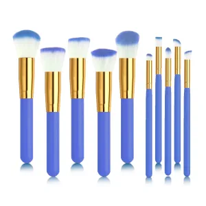 10 PCS Professional Makeup Brush Set (Blue)