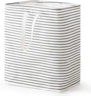 100L Freestanding Laundry Hamper, Collapsible Waterproof Clothes Basket with Easy Carry Long Handle, Washing Bag for Clothes, Toys (1 Pack, Grey)