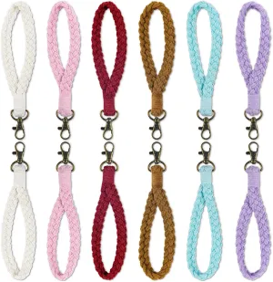 12 Pcs Boho Woven Wristlet Keychain, Keychain Strap Handmade Bracelet Keychain Colorful Braided Wristlet Keychain