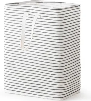 125L Freestanding Laundry Hamper, Collapsible Waterproof Clothes Basket with Easy Carry Long Handle, Washing Bag for Clothes, Toys (1 Pack, Grey)