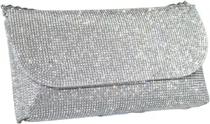 1pc hand held evening bag, black Rhinestone Embellished Evening Clutch Purse,large capacity holiday gift