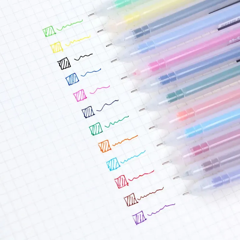 24/12 Pieces Colour Gel Pen Refill Set 0.5mm Kawaii Candy Colours