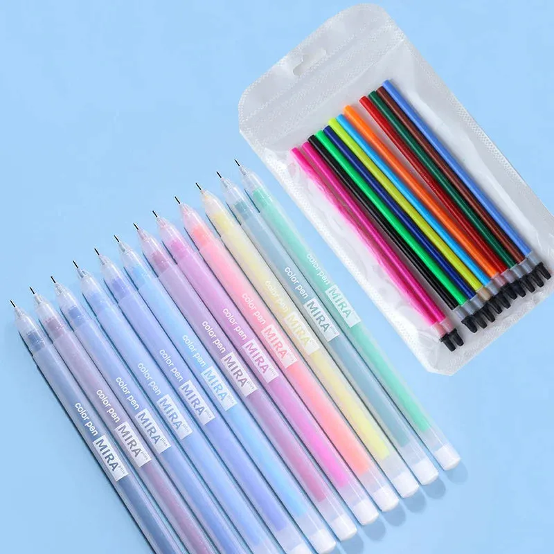 24/12 Pieces Colour Gel Pen Refill Set 0.5mm Kawaii Candy Colours