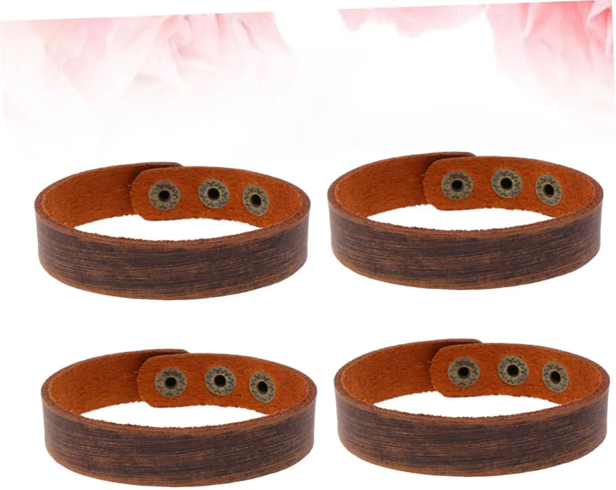 4pcs Mens Cuff Bracelets Bracelet for Men Mens Bracelet Woven Bracelets for Women Leather Bracelet for
