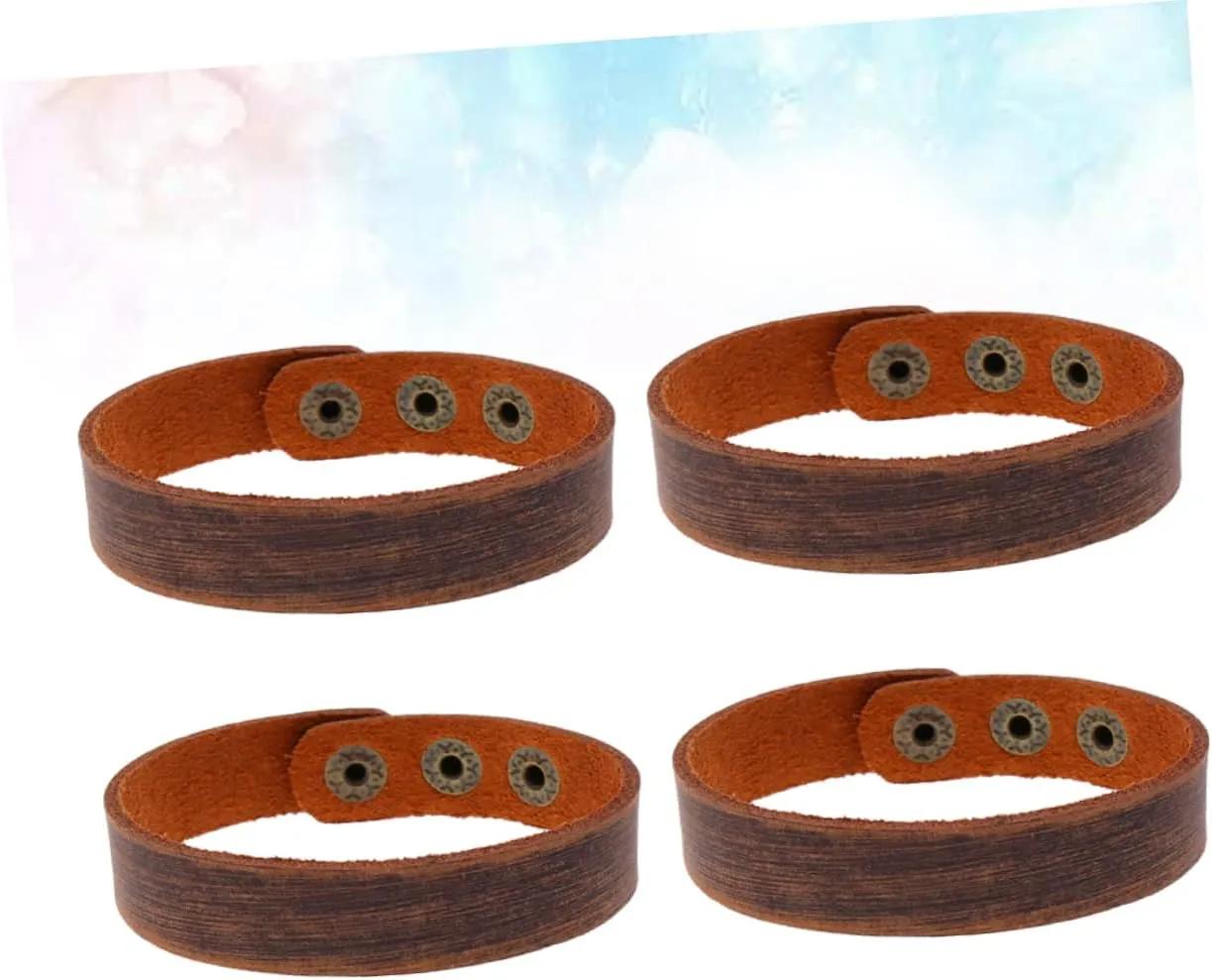 4pcs Mens Cuff Bracelets Bracelet for Men Mens Bracelet Woven Bracelets for Women Leather Bracelet for