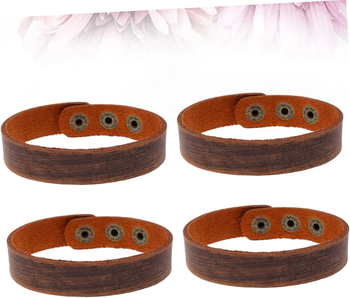 4pcs Mens Cuff Bracelets Bracelet for Men Mens Bracelet Woven Bracelets for Women Leather Bracelet for