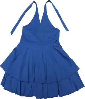 Allegra K Halter Dress for Women's Party Deep V Ruffle Hem Dress Slim Fit Short Party Mini Dresses