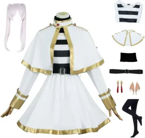 Anime Frieren Cosplay Costume Frieren Beyond Journey's End Uniform Dress Cloak Halloween Party Outfits Full Set