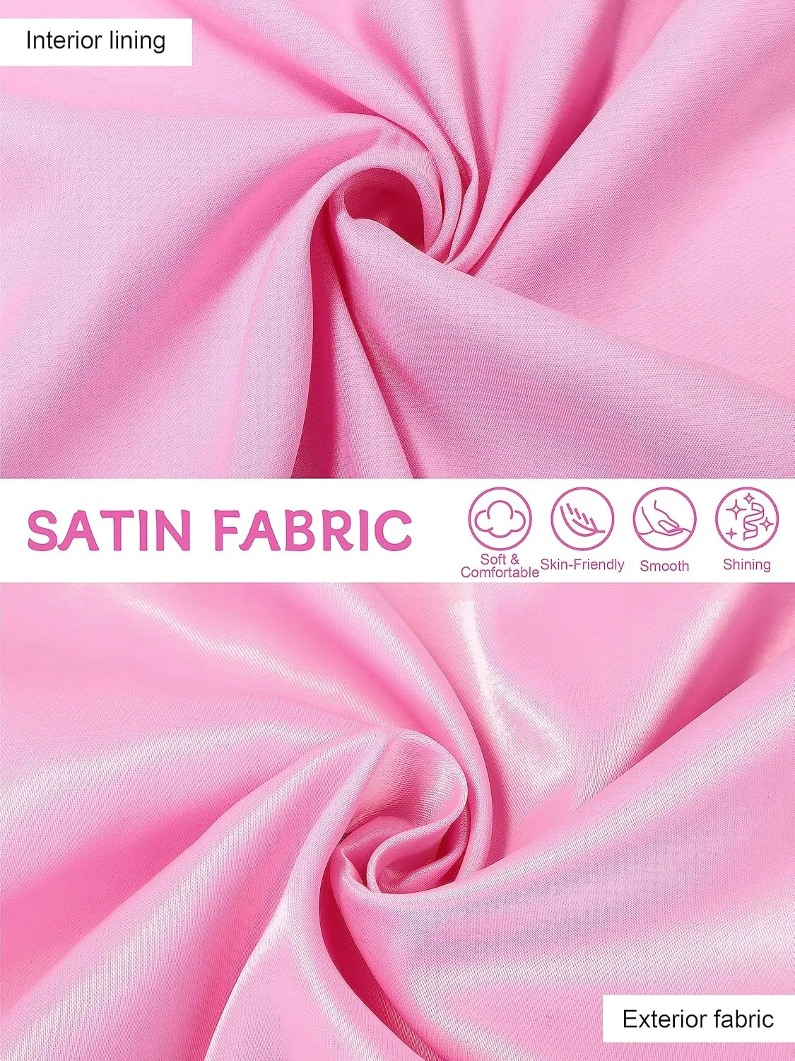 AOTHSO 1950s Pink Satin Jacket with Headband Scarves Earrings Glasses for Women 8 Pieces Halloween Adults Cosplay Costume Set