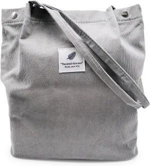 Aphoraeny Corduroy Tote Bag for Women Cute Totes Shoulder Bag with Inner Pocket for Work Beach Shopping Travel Grocery
