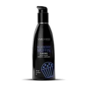 Aqua Blueberry Muffin Water Flavored Water- Based Lubricant - 2  Fl Oz/60ml
