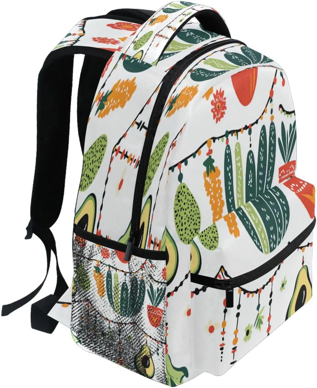 Backpacks for Teens Boys Girls Fashion Diaper Bag Backpack with Chest Strap Gift Men & Women Mexican Style Cinco De Mayo Necklaces Avocados