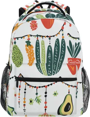 Backpacks for Teens Boys Girls Fashion Diaper Bag Backpack with Chest Strap Gift Men & Women Mexican Style Cinco De Mayo Necklaces Avocados