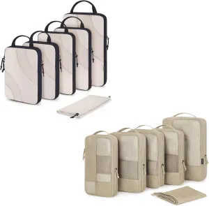 BAGSMART Compression Packing Cubes for Travel, 6 Set Travel Packing Cubes for Suitcases, Compression Suitcase Organizers Bag Set & Travel Cubes for Luggage, Lightweight Packing Organizers