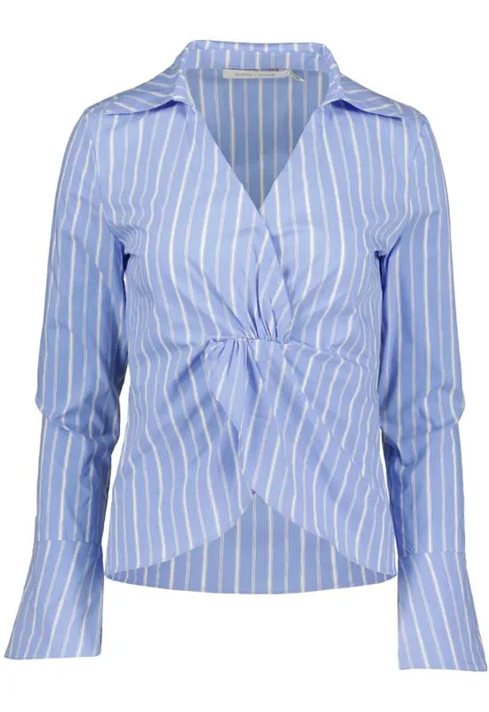 Bishop & Young - Spencer Twist Front Blouse Mineral Stripe