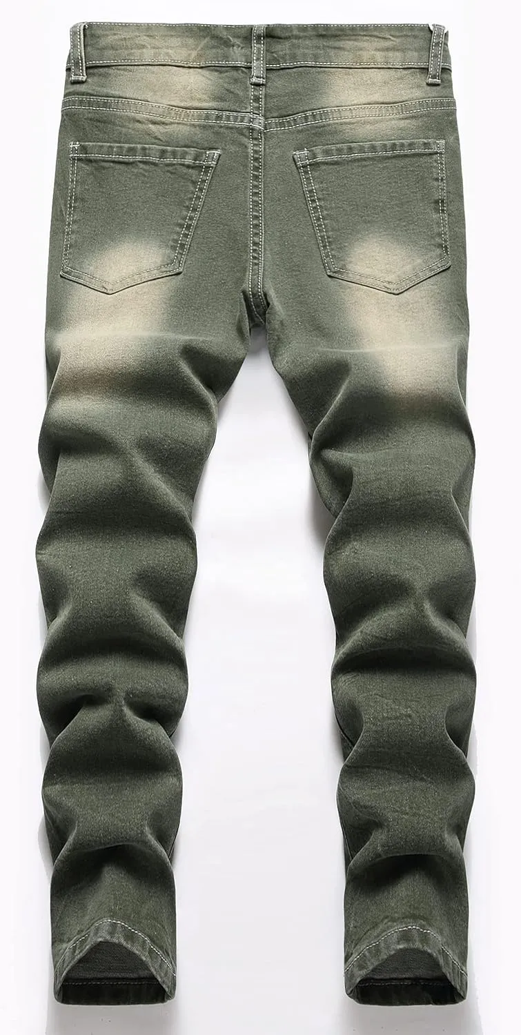 Boy's Skinny Fit Ripped Distressed Stretch Fashion Denim Jeans Pants