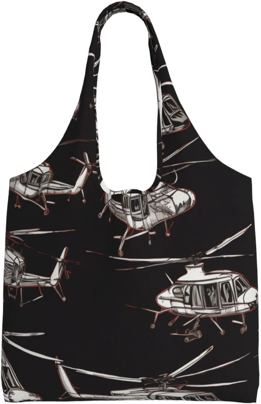 Canvas Tote Bag for Women Shoulder Tote Purse Reusable Grocery Bag Helicopter Aesthetic Shopping Bags