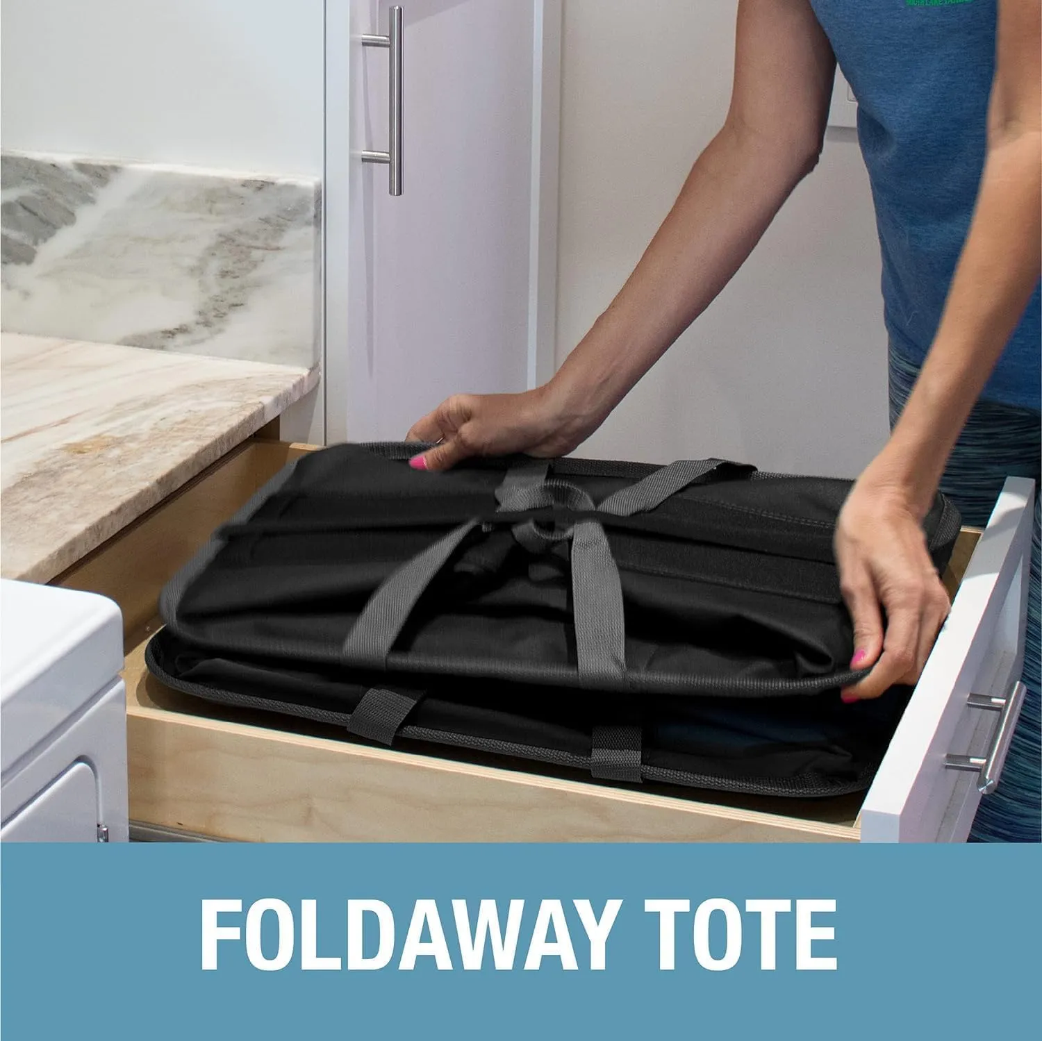 CleverMade Collapsible Laundry Caddy - Midnight Black Shadow Gray 2Pack 64L - Foldable Storage Organization Container for Clothes Laundry Room Storage