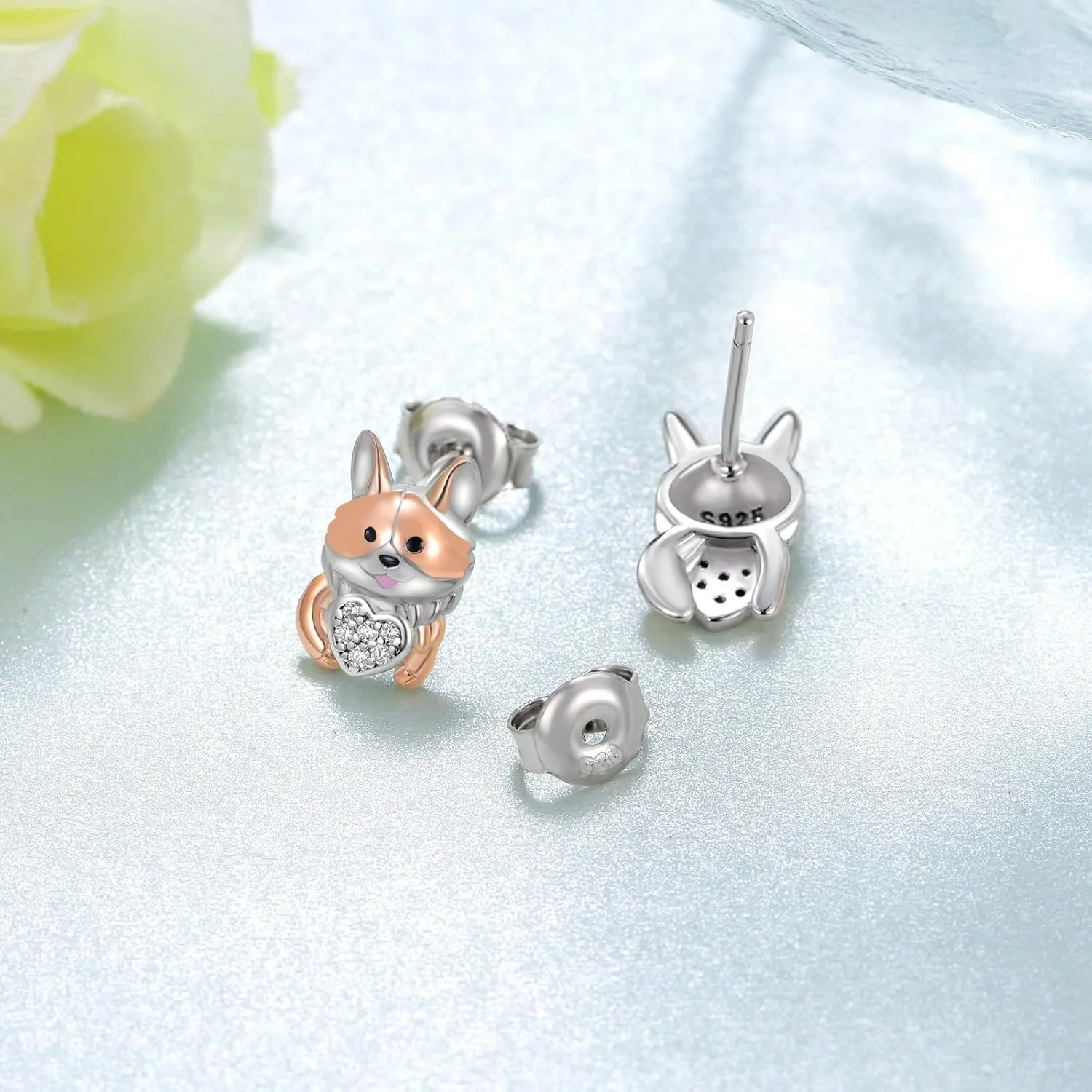 Corgi Earrings 925 Sterling Silver Dog Earrings Corgi Gifts for Corgi Lovers Jewelry Birthstone Gift for Women girl