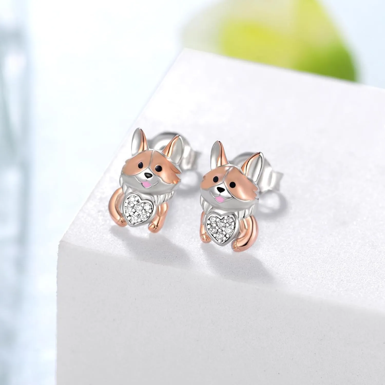Corgi Earrings 925 Sterling Silver Dog Earrings Corgi Gifts for Corgi Lovers Jewelry Birthstone Gift for Women girl