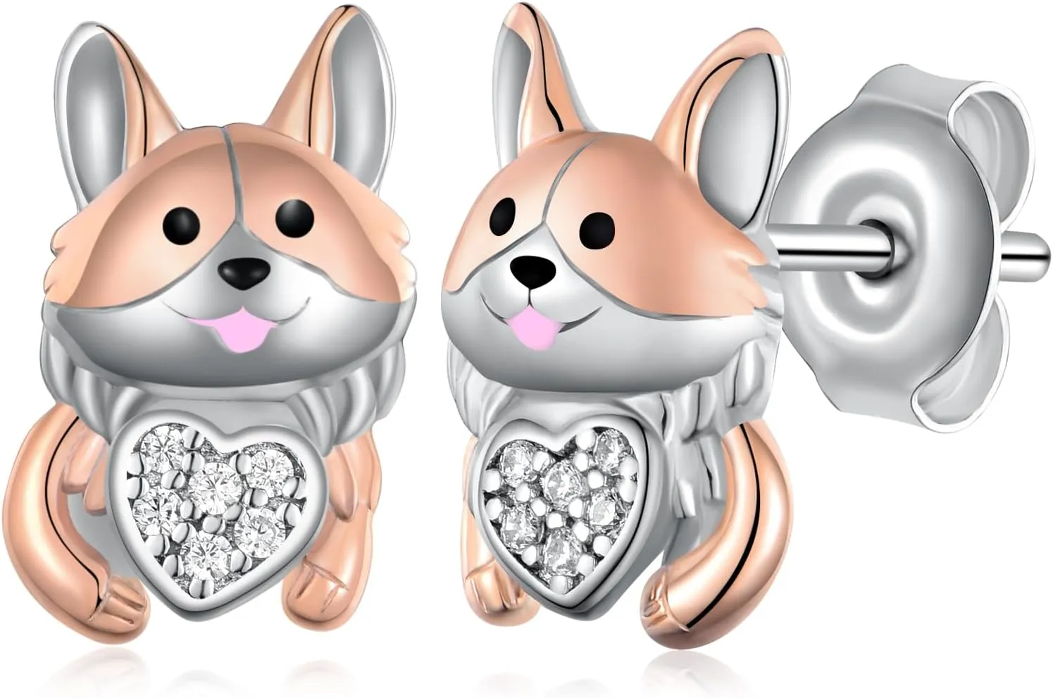 Corgi Earrings 925 Sterling Silver Dog Earrings Corgi Gifts for Corgi Lovers Jewelry Birthstone Gift for Women girl