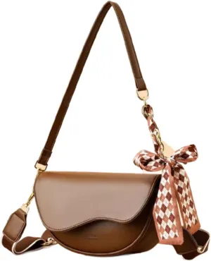 Crossbody Bag for Women - Vegan PU Leather Shoulder Purse, Lightweight Travel Mini Handbag with Ztrap & Bow Detail