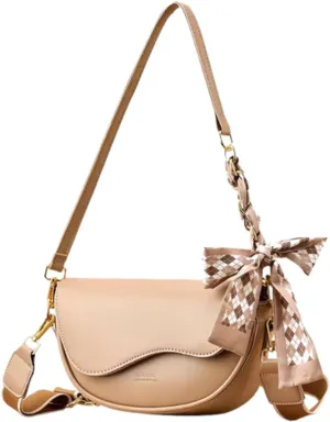 Crossbody Bag for Women - Vegan PU Leather Shoulder Purse, Lightweight Travel Mini Handbag with Ztrap & Bow Detail