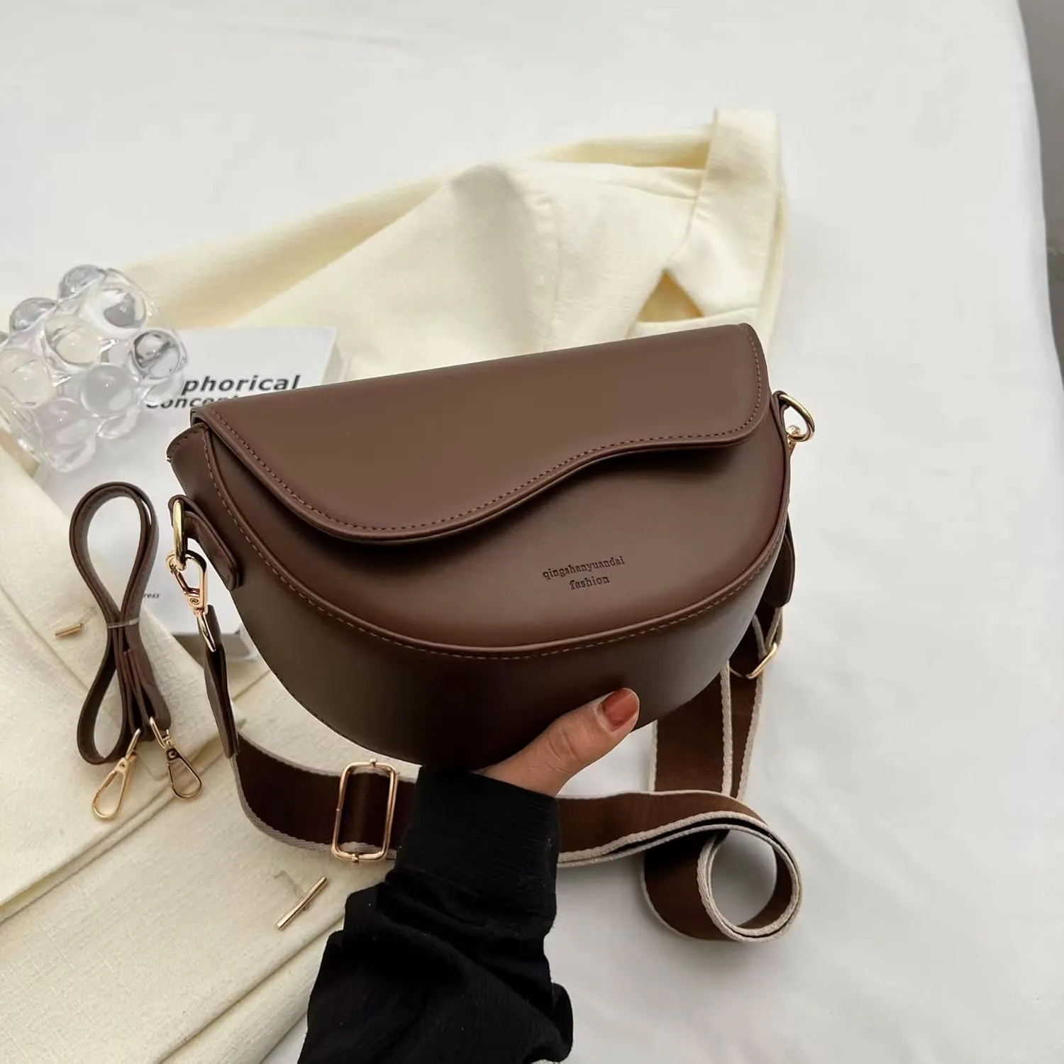Crossbody Bag for Women - Vegan PU Leather Shoulder Purse, Lightweight Travel Mini Handbag with Ztrap & Bow Detail