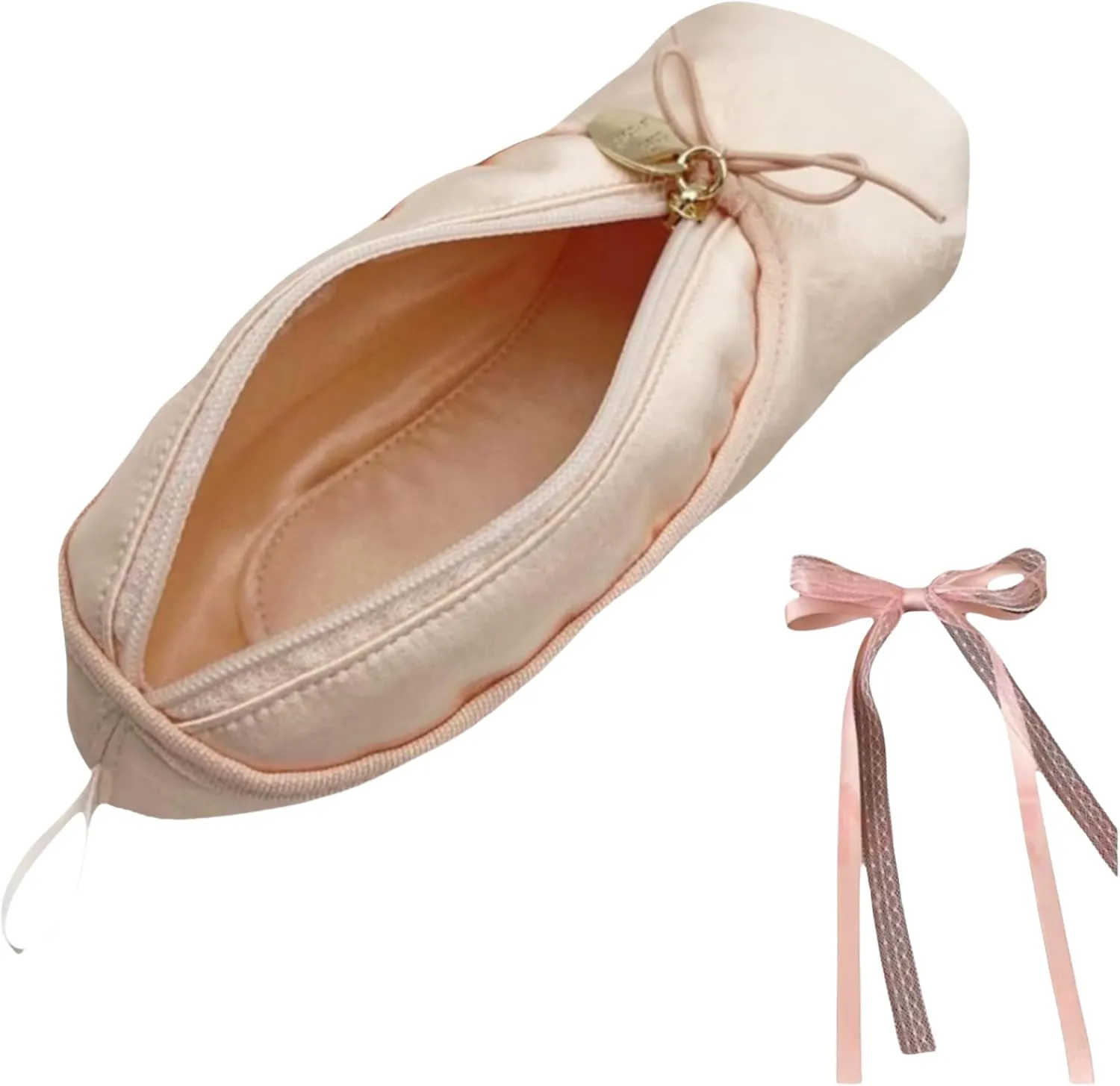 Cute Ballet Slipper Pouch Makeup Bag Dance Recital Gifts Ballerina Dancer Stuff Accessories Pointe Shoe Cosmetic Bag (Pink-H2)
