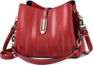 Downupdown Womens Crossbody Bags Satchel Purse PU Leather Hobo Handbags Single Shoulder Bag Textured Print Small Totes