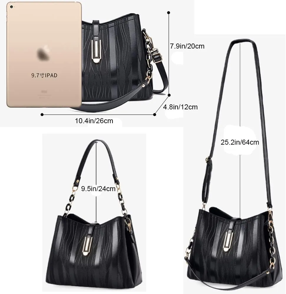 Downupdown Womens Crossbody Bags Satchel Purse PU Leather Hobo Handbags Single Shoulder Bag Textured Print Small Totes