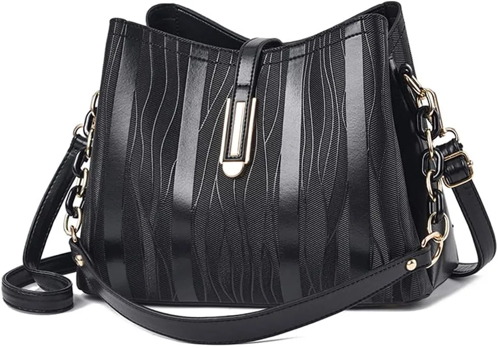 Downupdown Womens Crossbody Bags Satchel Purse PU Leather Hobo Handbags Single Shoulder Bag Textured Print Small Totes
