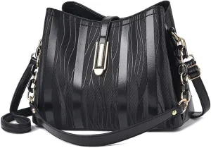 Downupdown Womens Crossbody Bags Satchel Purse PU Leather Hobo Handbags Single Shoulder Bag Textured Print Small Totes