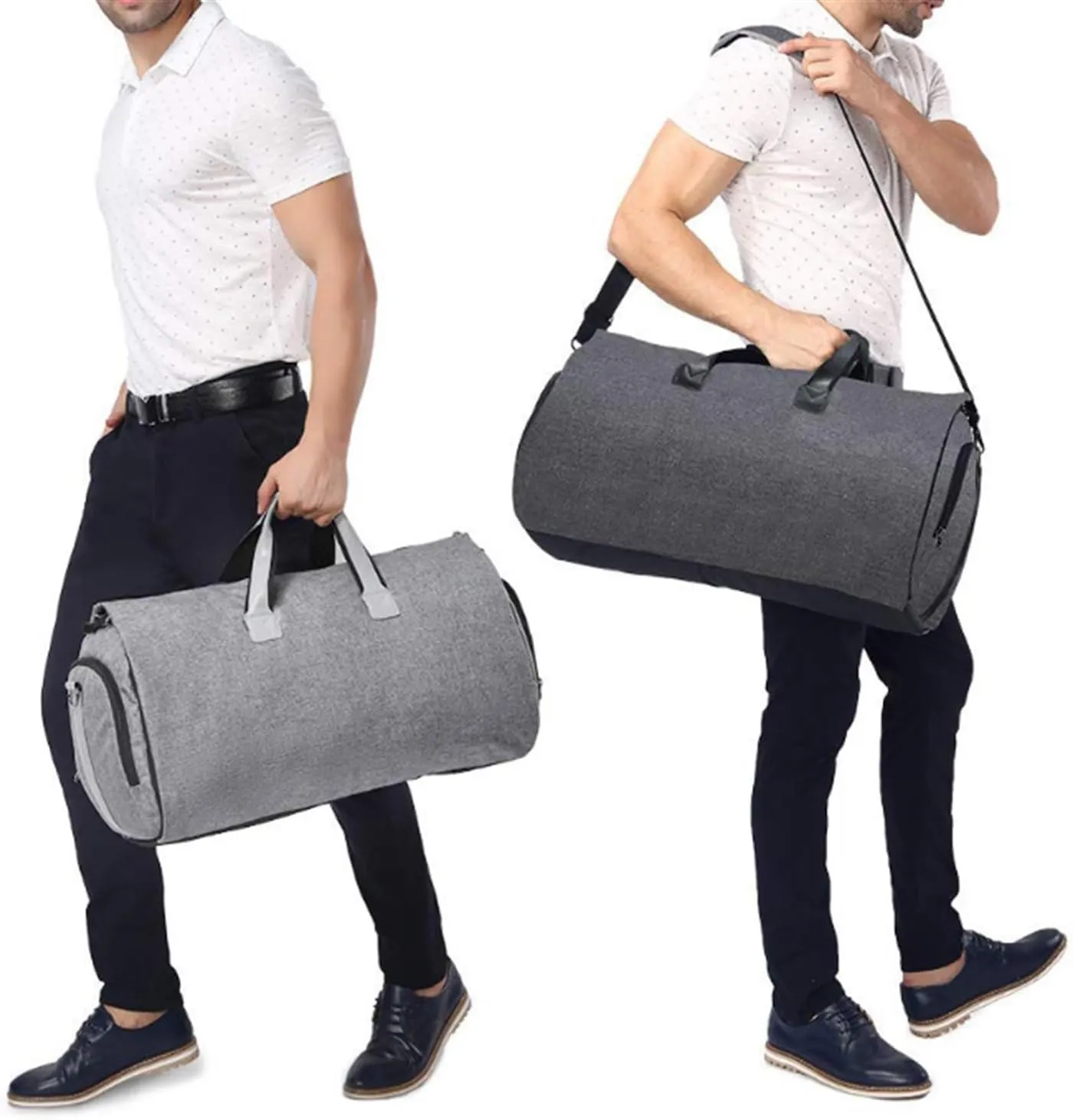 Duffel Bag Carry On Garment Duffel Bag for Men Women 2 in 1 Hanging Suitcase Suit Business Travel Bags Overnight Bag Travel (Color : B, Size : 22 * 11 * 12in)