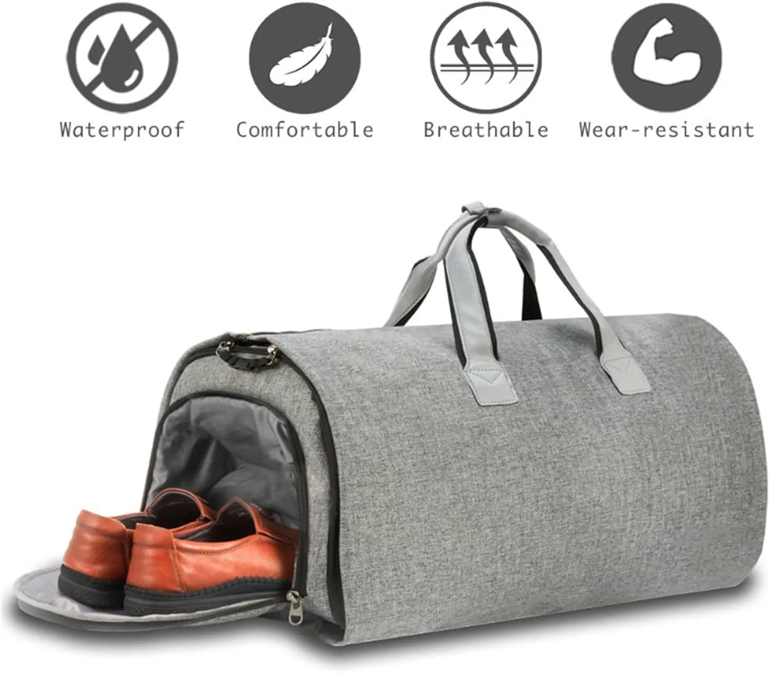 Duffel Bag Carry On Garment Duffel Bag for Men Women 2 in 1 Hanging Suitcase Suit Business Travel Bags Overnight Bag Travel (Color : B, Size : 22 * 11 * 12in)
