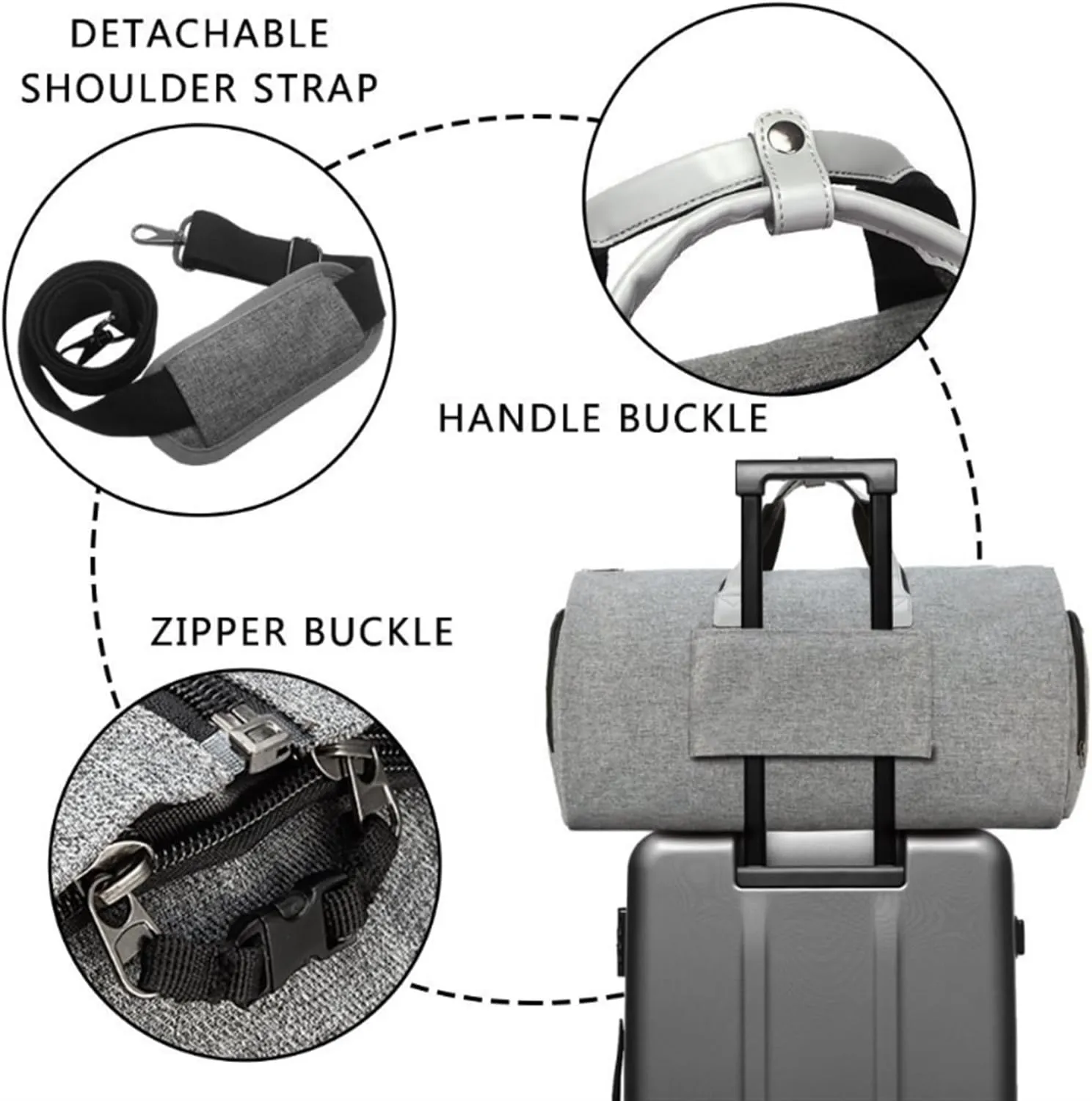 Duffel Bag Carry On Garment Duffel Bag for Men Women 2 in 1 Hanging Suitcase Suit Business Travel Bags Overnight Bag Travel (Color : B, Size : 22 * 11 * 12in)