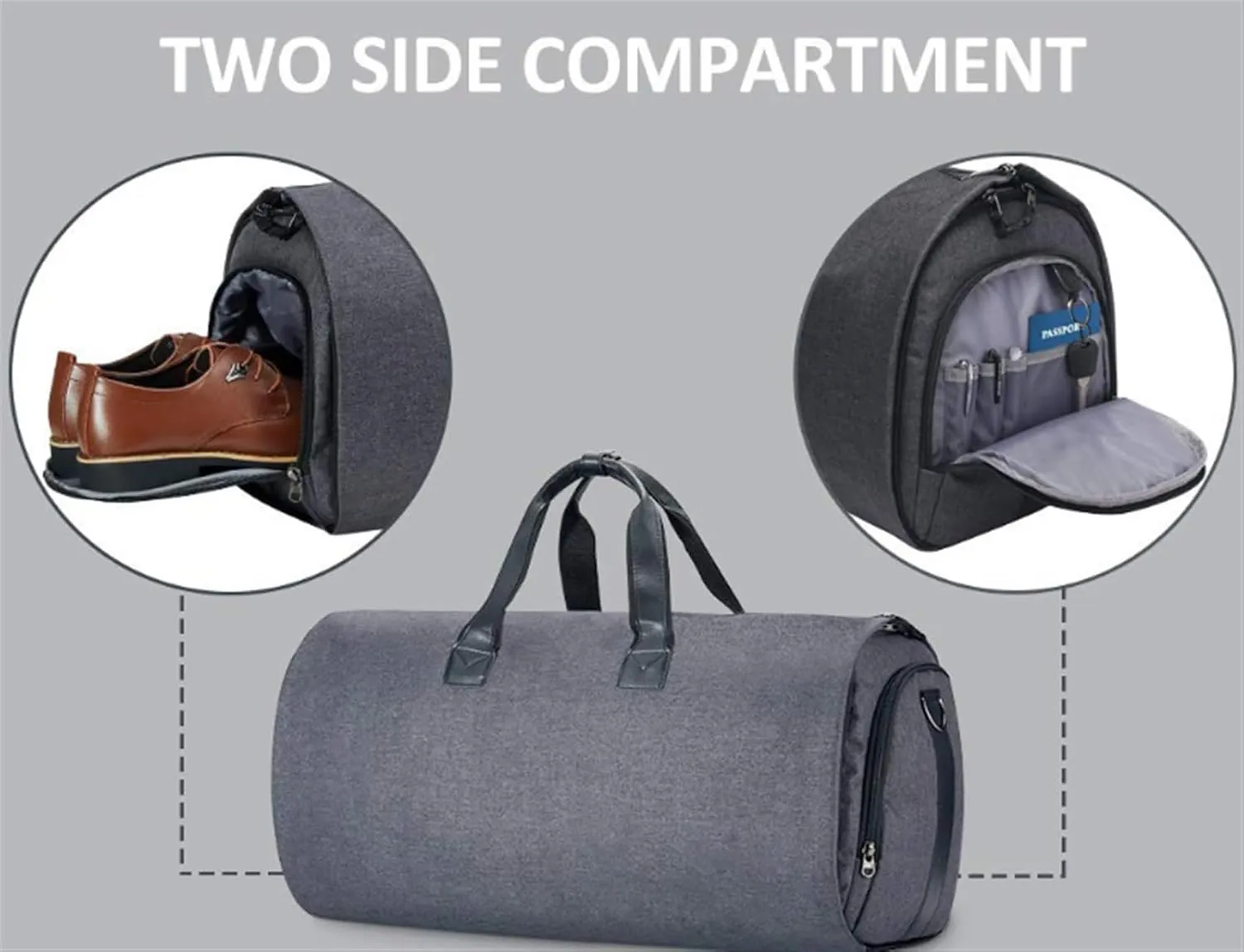 Duffel Bag Carry On Garment Duffel Bag for Men Women 2 in 1 Hanging Suitcase Suit Business Travel Bags Overnight Bag Travel (Color : B, Size : 22 * 11 * 12in)