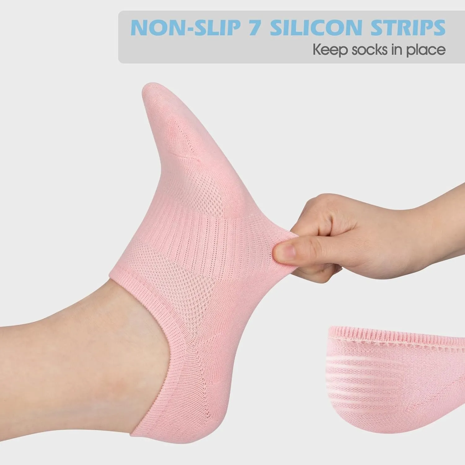 eallco No Show Socks Womens Cotton Non Slip Low Cut Thin Ankle Short Casual Invisible Socks 7 Pairs