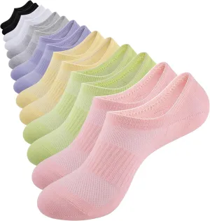 eallco No Show Socks Womens Cotton Non Slip Low Cut Thin Ankle Short Casual Invisible Socks 7 Pairs
