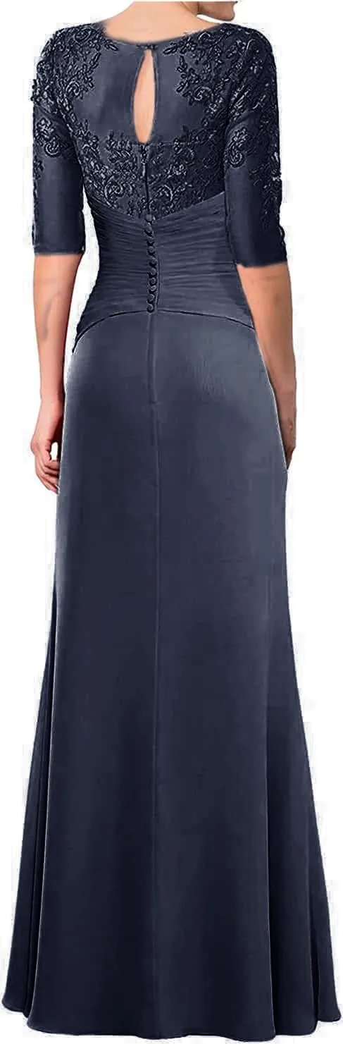 Elegant Mother of The Bride Dresses for Wedding Guest Groom Dress Chiffon Pleated Formal Evening Gowns