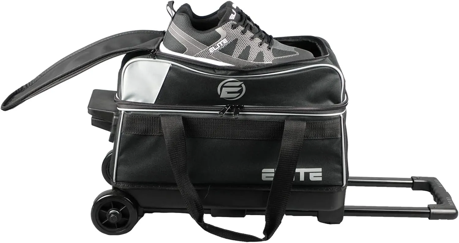 ELITE Basic Bowling Bag Double (2) Ball Roller with Rolling Wheels