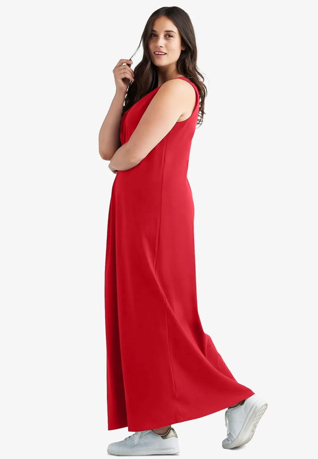 ellos Women's Plus Size Sleeveless Knit Maxi Dress