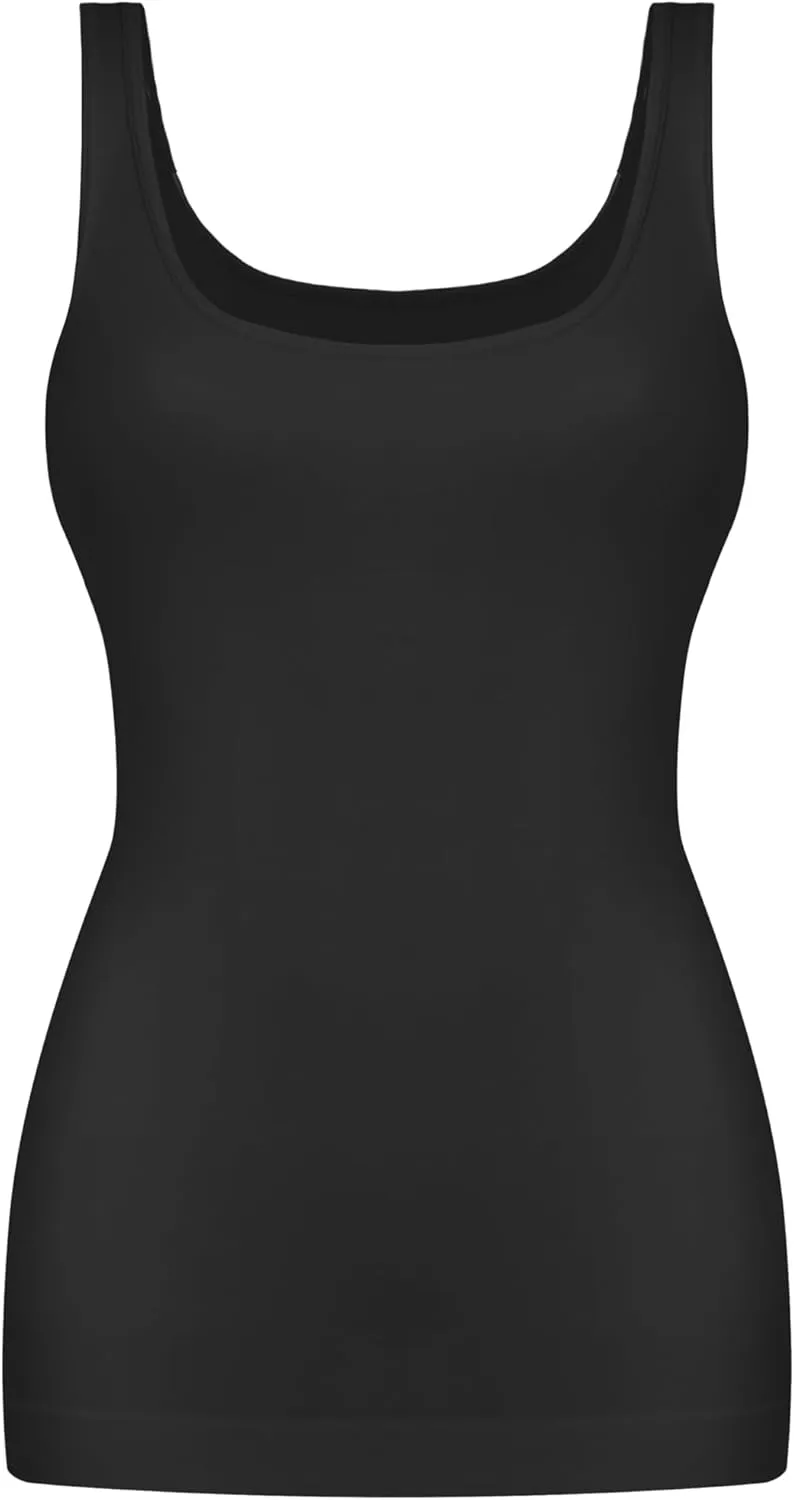 EUYZOU Womens Tummy Control Shapewear Tank Tops Scoop Neck Seamless Compression Tops Body Shaper Camisole