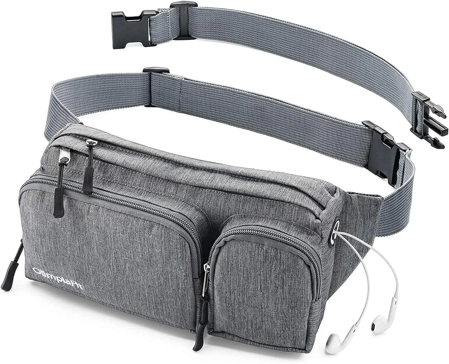 Fanny Pack For Women & Men Cute Waist Bag - Hiking Travel Camp Running - Headphone Hole, Money Belt with 6 Pockets, Strap Extension - Easy Carry Any Phone, Passport, Wallet - Water Resistant Holder