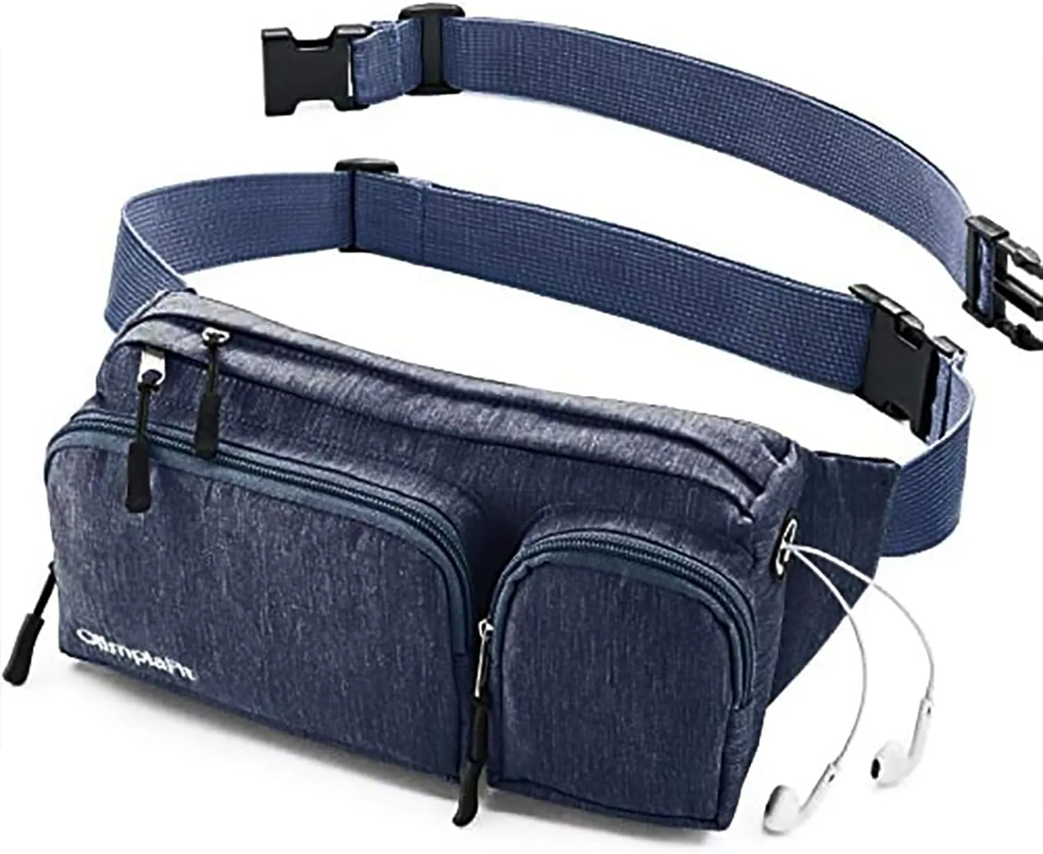 Fanny Pack For Women & Men Cute Waist Bag - Hiking Travel Camp Running - Headphone Hole, Money Belt with 6 Pockets, Strap Extension - Easy Carry Any Phone, Passport, Wallet - Water Resistant Holder