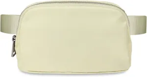Fanny Packs for Women,Fashionable Crossbody Belt Bags Waist Pack for Teen Girls,Bum Hip Bag for Travel Hiking Cycling Running,Easy Carry Any Phone,Wallet (Black), Beige-Two Zipper Pockets