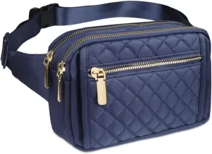 Fanny Packs for Women,Fashionable Crossbody Belt Bags Waist Pack for Teen Girls,Bum Hip Bag for Travel Hiking Cycling Running,Easy Carry Any Phone,Wallet (Black), Dark blue