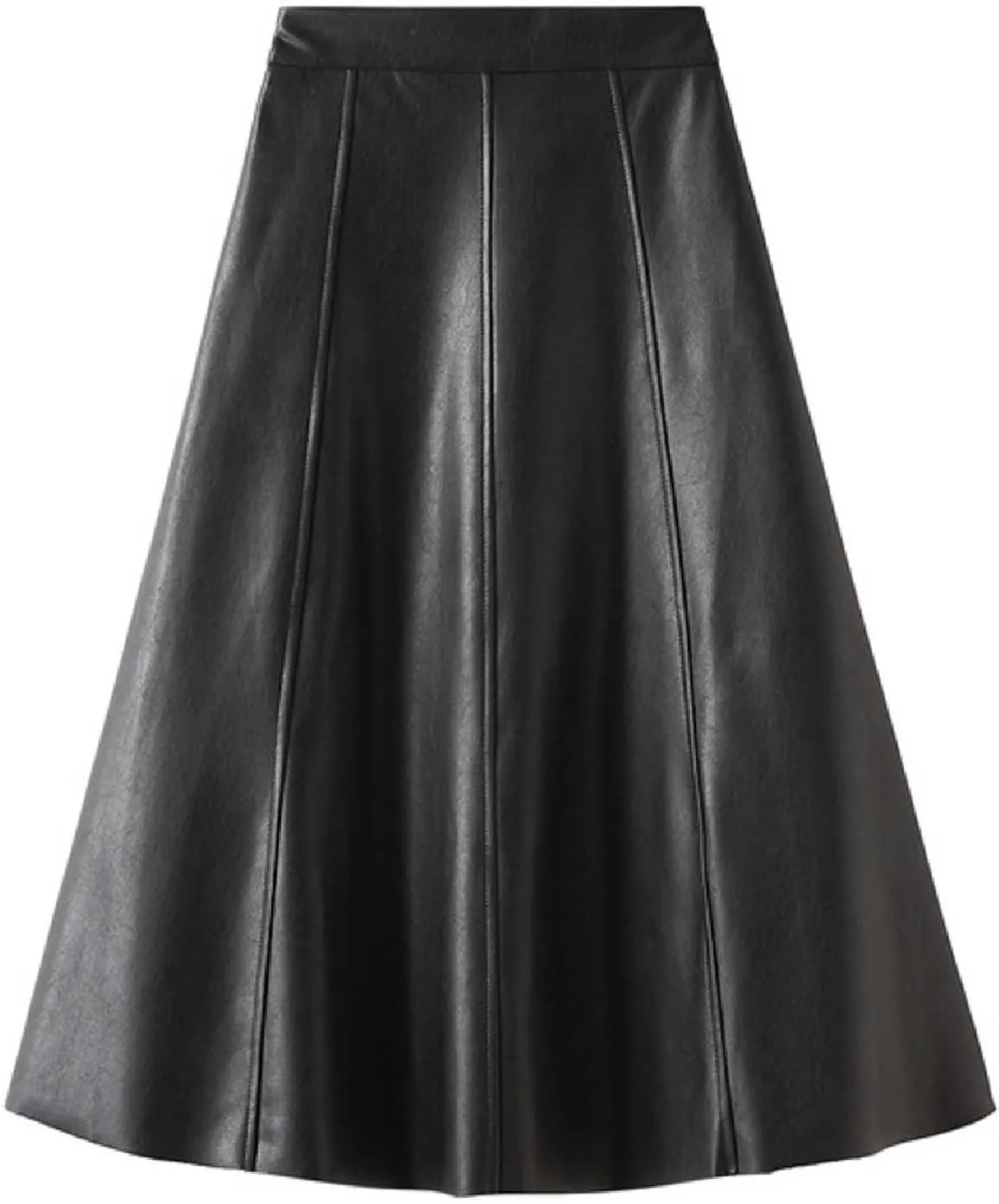Fashion Skirts for Women 2024 Trendy Leather Skirt Women's High Waist Slimming Wide Swing Umbrella Skirt