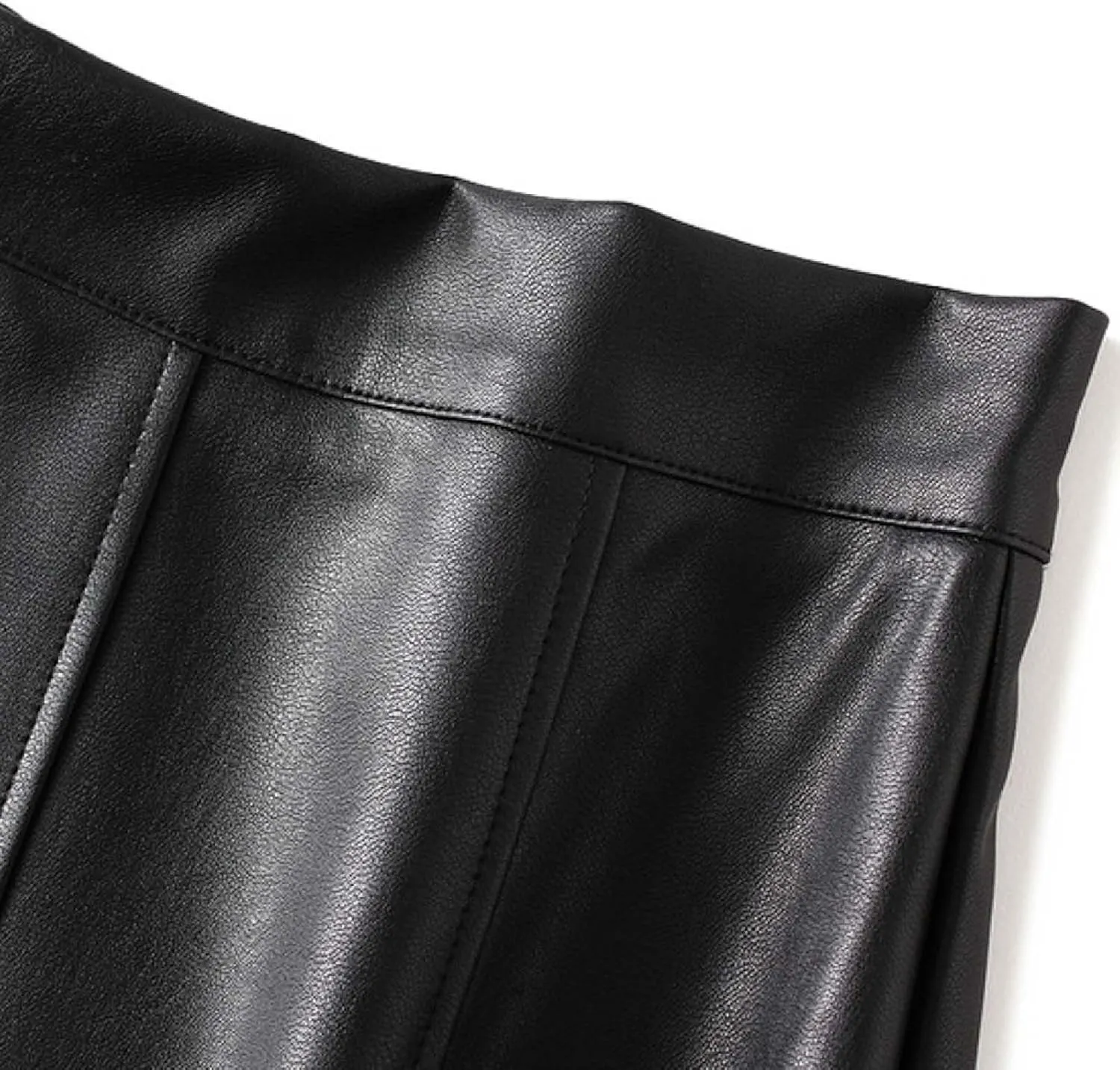Fashion Skirts for Women 2024 Trendy Leather Skirt Women's High Waist Slimming Wide Swing Umbrella Skirt